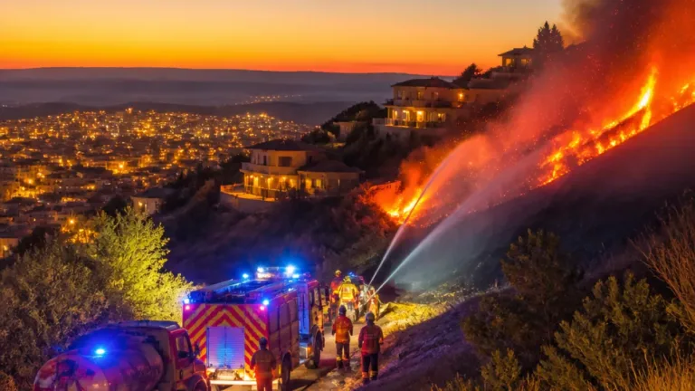 Incendio sulla collina Monforte: a Campobasso notte di interventi per proteggere le abitazioni