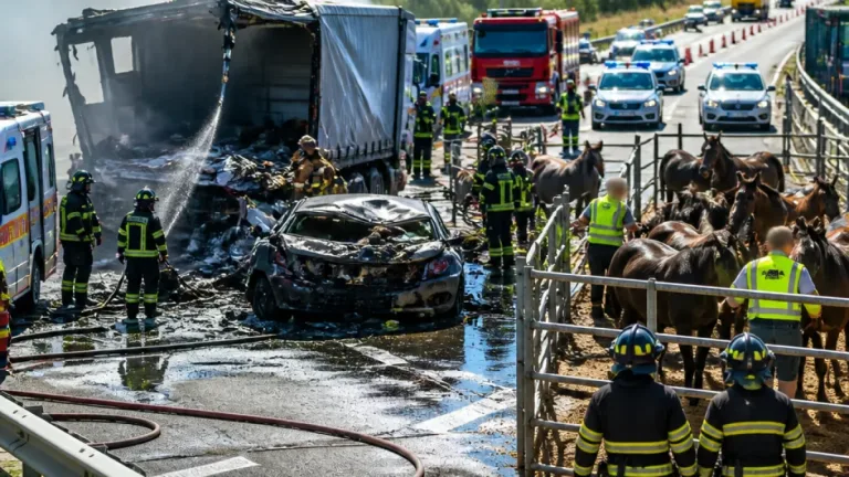 Lecce, maxi incidente sulla statale 274: strada chiusa, tre feriti e sei cavalli tratti in salvo