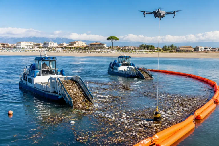 Litorale domizio, tornano i battelli Spazzamare: in mare due Ecoboat per tutta l’estate
