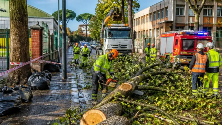 Maltempo a Empoli: dodici alberi abbattuti e vaste operazioni di ripristino in corso