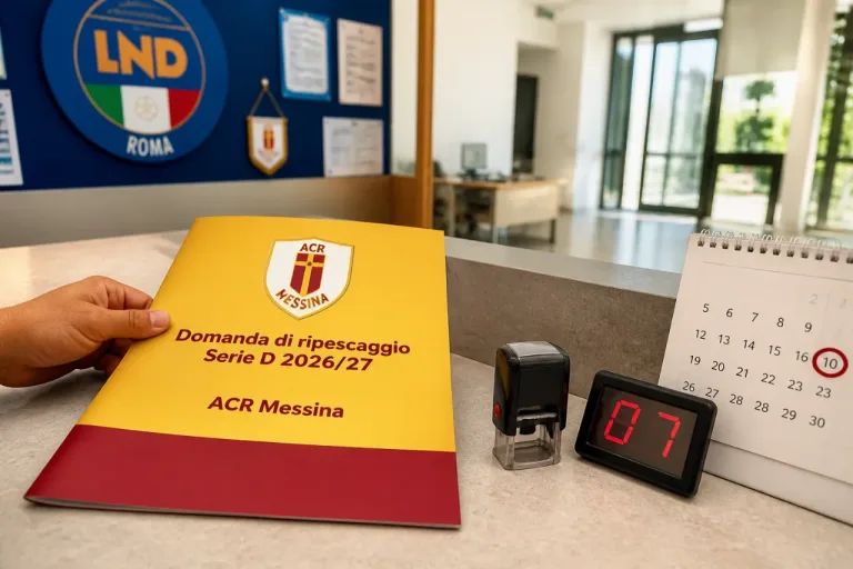 Messina, Acr deposita il ripescaggio in Serie D: ora la graduatoria LND