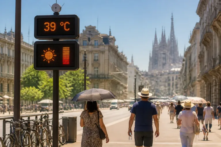 Caldo intenso sull’Italia: picchi fino a 39 °C e indice UV elevato, attenzione alle ore centrali