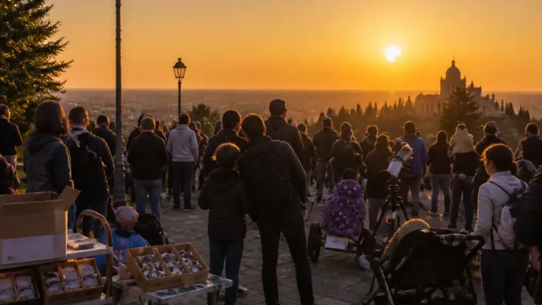 Migliaia a Bologna e in provincia per l’eclissi: folle a San Luca, occhiali andati esauriti