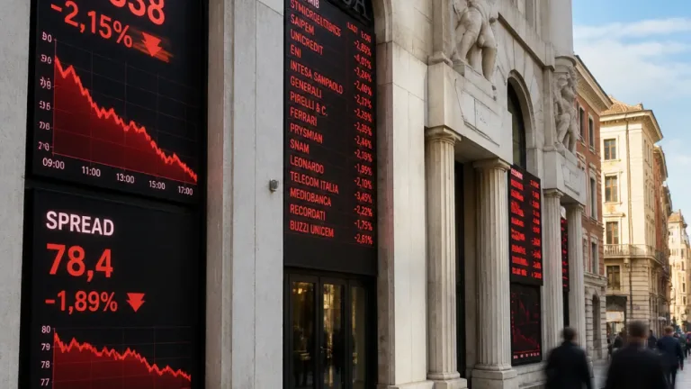 Milano: Piazza Affari estende il calo, Ftse Mib scende a 52.538 punti