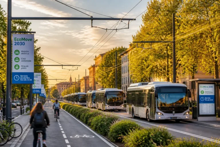 Modena lancia EcoMove 2030: 16 milioni per elettrificare la filovia e potenziare bus e piste ciclabili