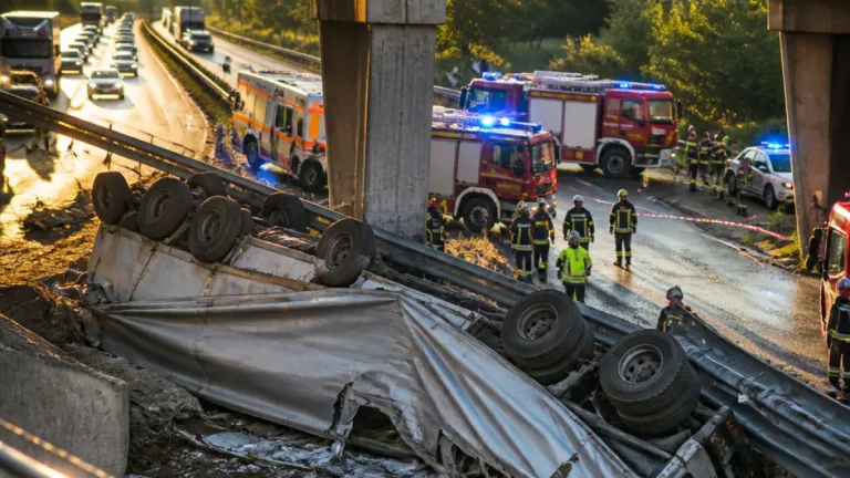 Muore un 50enne di Crispiano: camion precipita da cavalcavia sulla SS7 a Matera