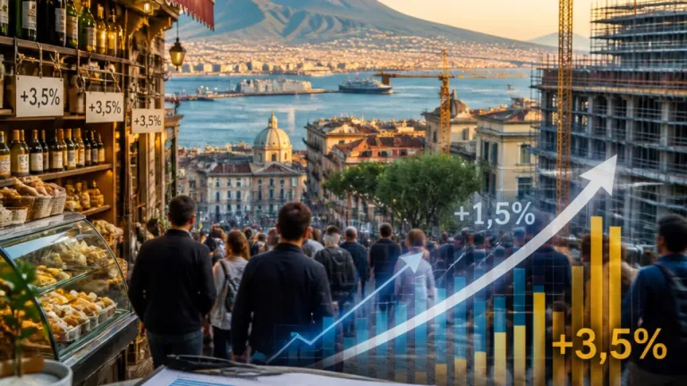 Napoli cresce più del Sud ma paga l’inflazione: +1,5% di Pil e prezzi al +3,5%
