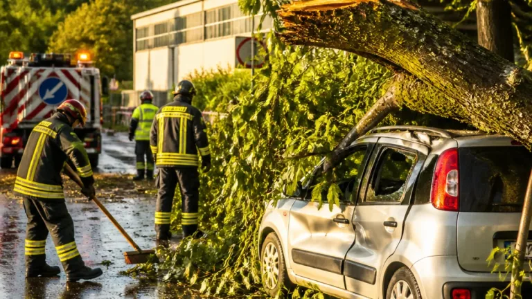 Nubifragio in provincia: 34 interventi, un albero cade sulla Panda di un 70enne