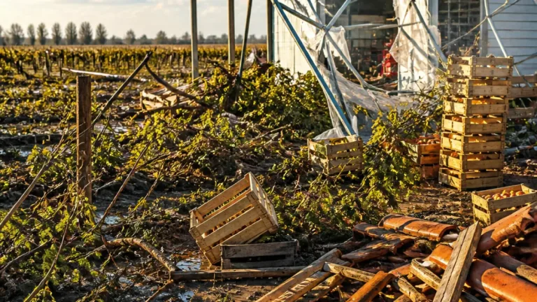 Nubifragio: milioni di euro di danni all'agricoltura reggiana, frutteti e vigneti decimati