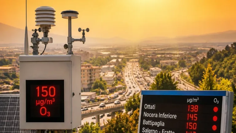 Ondata di caldo: in provincia di Salerno aumenta l'ozono, Pm10 sotto soglia ma con sforamenti locali