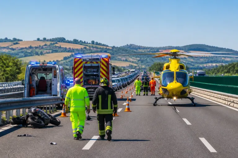 Pesaro, motociclista ferito in A14: eliambulanza in azione e traffico bloccato