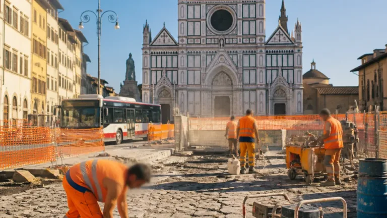 Piazza San Marco a Firenze: asfalto stampato per sostituire le pietre, modifiche al traffico