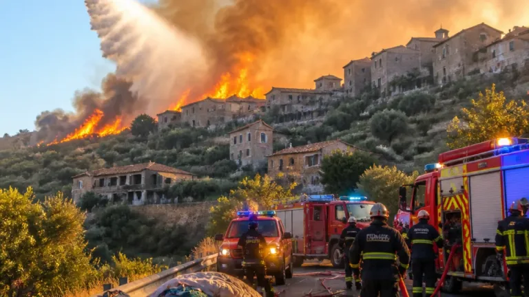 Roghi nel Vulture-Melfese: fiamme lambiscono abitazioni a San Fele, impegnati mezzi aerei e Vigili del fuoco