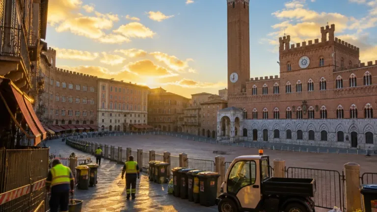 Siena, orari straordinari per la raccolta rifiuti durante il Palio: come cambia il conferimento