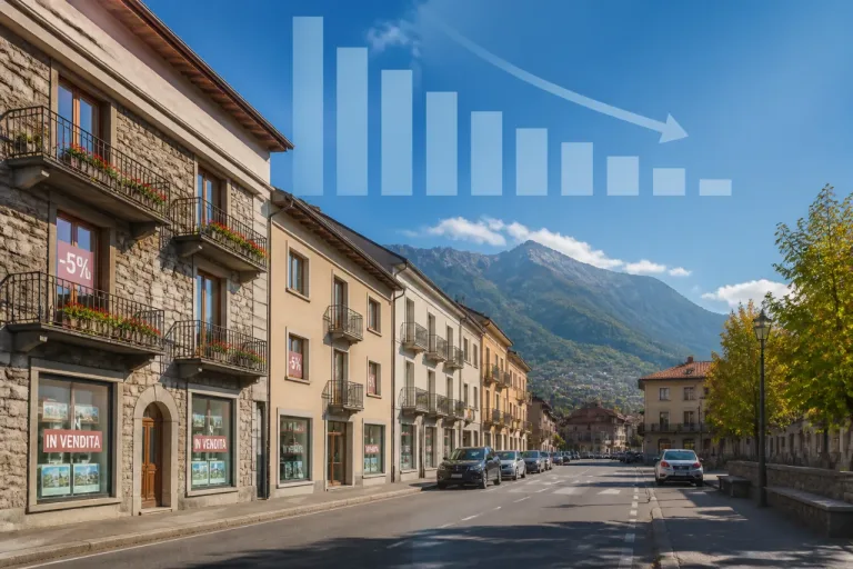 Sondrio, unica provincia lombarda con il calo più marcato dei prezzi immobiliari