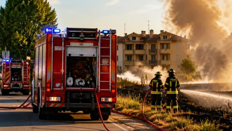Sterpaglie in fiamme a Ponzano: vigili del fuoco domano il rogo in un'ora