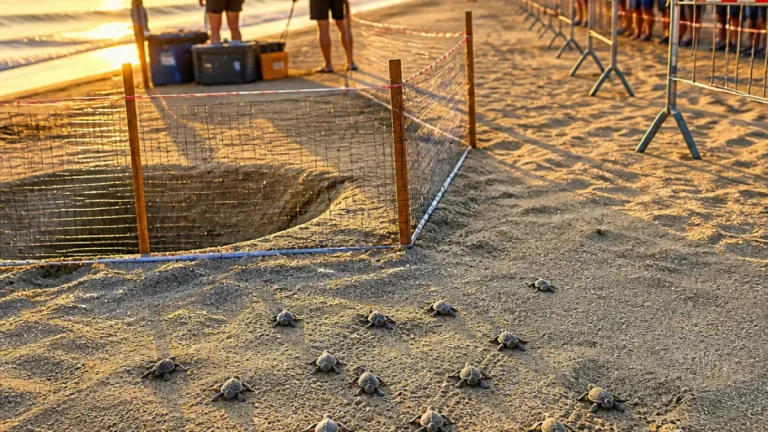 Sulla spiaggia di Latina nate le prime 20 tartarughe Caretta caretta: nido protetto e attesa per le altre uova
