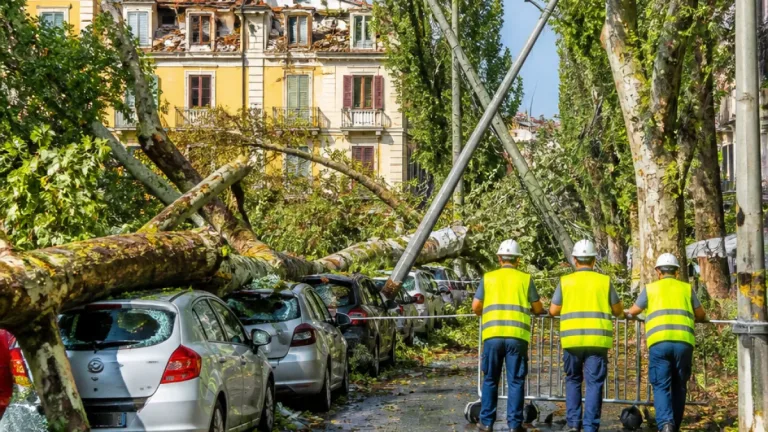 Temporale a Asti: alberi sradicati, auto danneggiate e un ferito ricoverato
