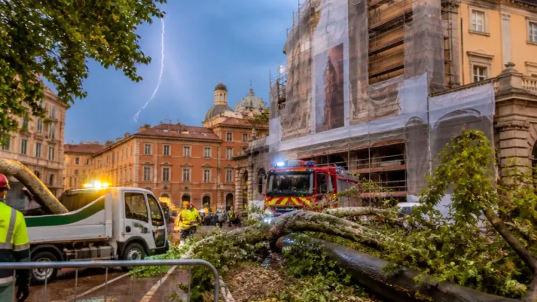 Temporale violento su Bologna: alberi caduti, cinema danneggiato e chiusura dei parchi