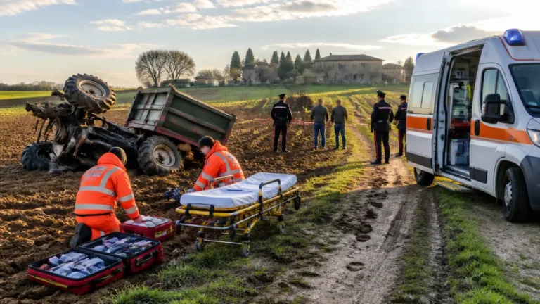 Trattore si ribalta a Civita Castellana: un 33enne in prognosi riservata