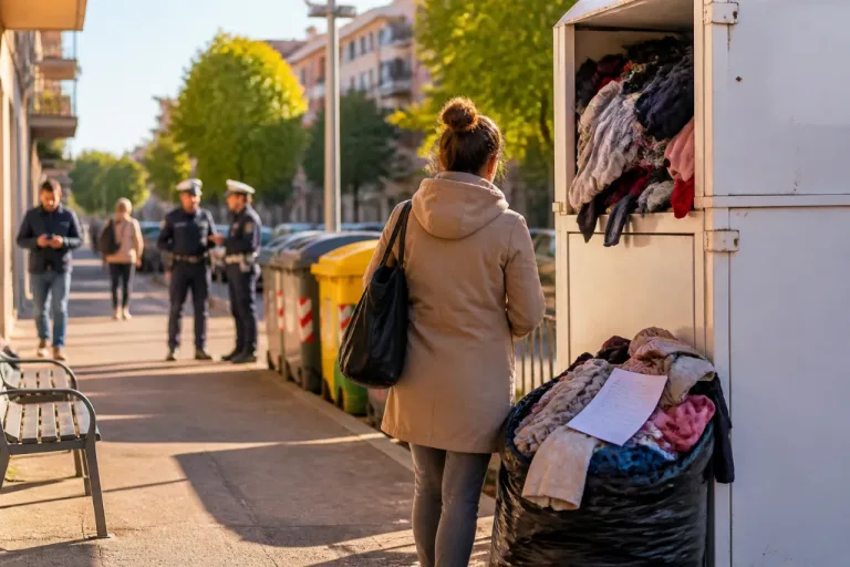 Varese, multa da 82,97 euro per un sacco di vestiti: polemica sul cassonetto pieno