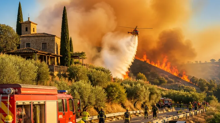 Vasto fronte di incendi nel Fiorentino: Certaldo il più grave, in volo due elicotteri e un Drago