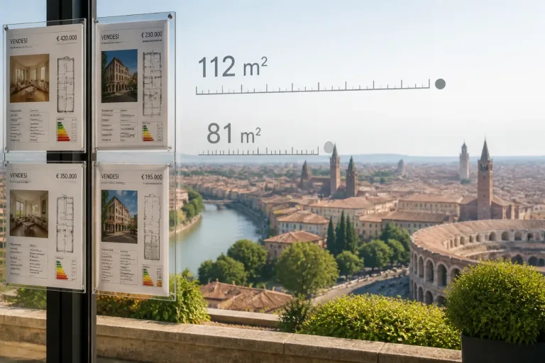 Verona: con 200.000 euro si comprano fino a 112 m² sull'usato, meno in centro