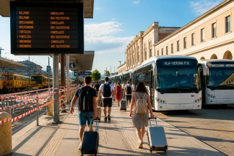 Verona, lavori sulla Brennero: cancellazioni e bus sostitutivi tra 18 luglio e 1° agosto