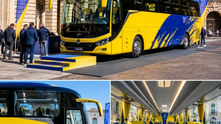 Verona: presentato il nuovo pullman dell'Hellas, 13,90 m firmati ATV per la Prima squadra