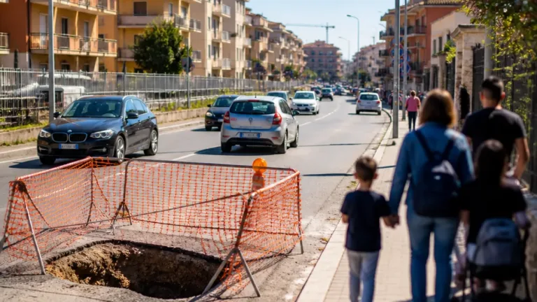 Vibo Valentia, buca in via Cesare Pavese: residenti chiedono intervento per la sicurezza