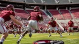 Alabama’s first scrimmage highlights rising contributors, creates running back urgency
