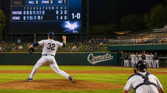 Comets' Pitching Carries 1-0 Shutout to Take Series Lead Over Isotopes