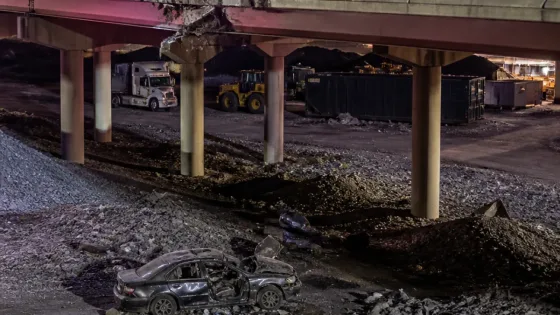 Four killed after vehicle breaches median, falls from interstate in downtown Charleston