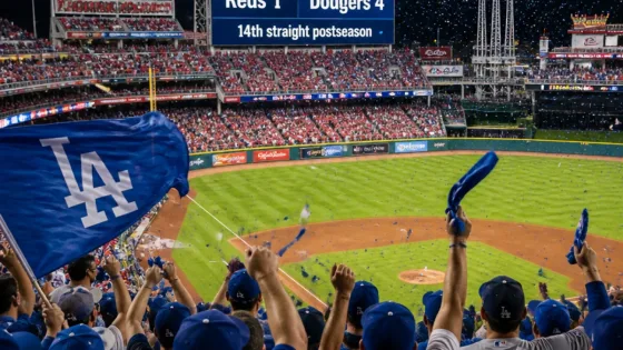 Los Angeles Dodgers clinch 14th straight postseason trip with 4-1 win in Cincinnati