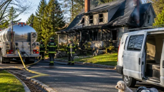 North Stamford House Fire Displaces Residents, Dog; SFD Says Fire Controlled in 54 Minutes