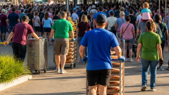 Volunteers roll in pizza as Iowa State Fair attempts world’s largest pizza party
