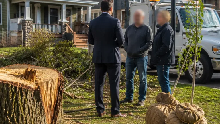 Buffalo mayor visits couple after city crews cut down willow, promises replacements