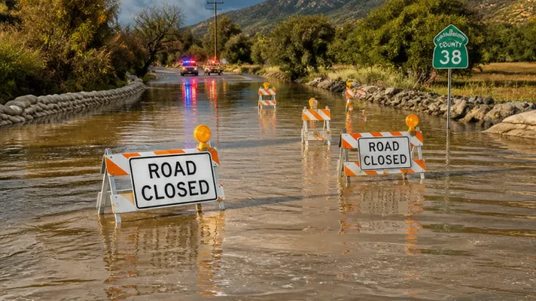 Flood warning issued for San Bernardino County as heavy rain inundates low-water crossings