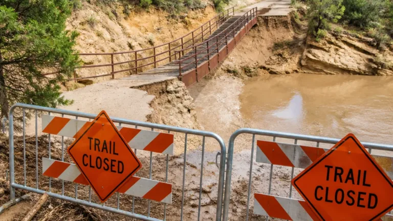Flooding forces full trail closure and road washouts at Castlewood Canyon State Park