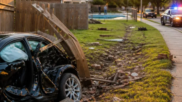 Fort Worth neighborhood alarmed after car smashes through backyard fence, narrowly misses children