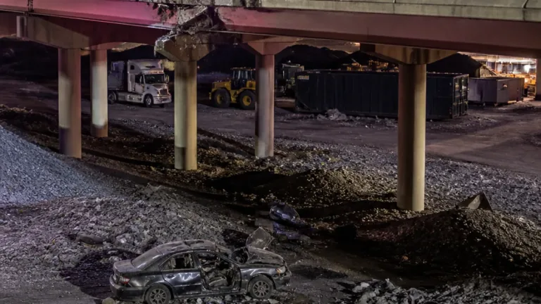 Four killed after vehicle breaches median, falls from interstate in downtown Charleston