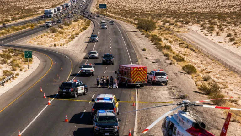 Las Vegas-area I-15 crash leaves pedestrian critically injured, northbound lanes briefly closed