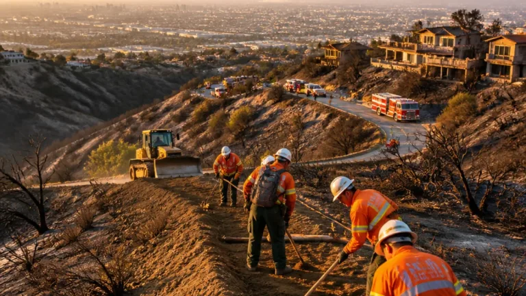 Los Angeles area sees easing Santa Ana winds as crews strengthen containment on multiple fires