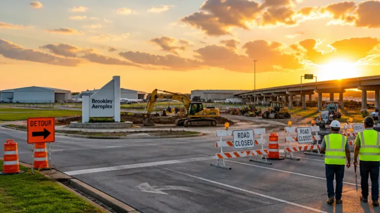 Major entrance to Mobile’s Brookley Aeroplex to close for roundabout work in October