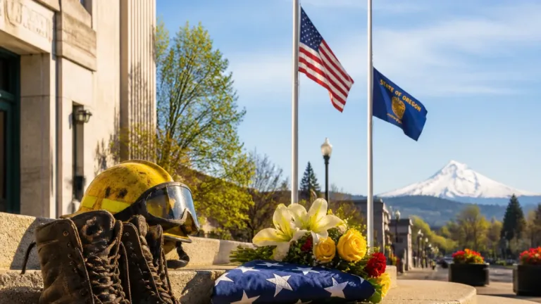 Oregon flags lowered to honor wildland firefighter killed in Mount Hood National Forest blaze