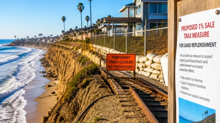 Rising seas shrink San Clemente beach, imperil homes and busy coastal rail line