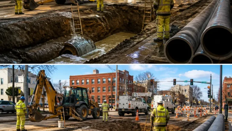 Springfield downtown water main break prompts extended road closure, repair to ductile iron