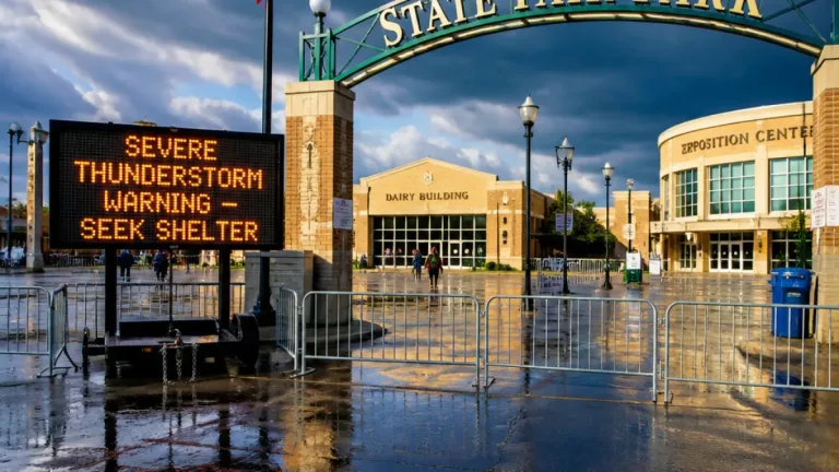 Wisconsin State Fair temporarily shutters gates as severe thunderstorm warning prompts sheltering