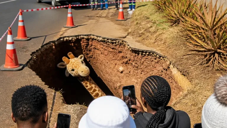 DA under fire after stuffed giraffe prop used to highlight Mogale City sinkhole