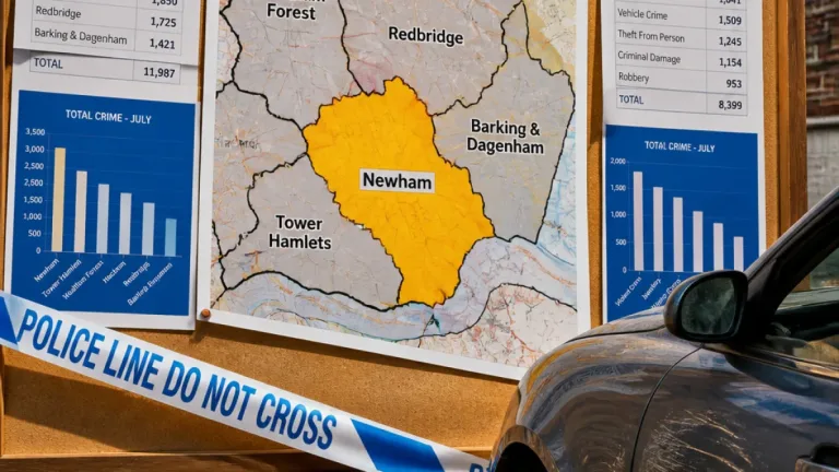 East London boroughs: Newham records highest number of crimes in July, Met data shows